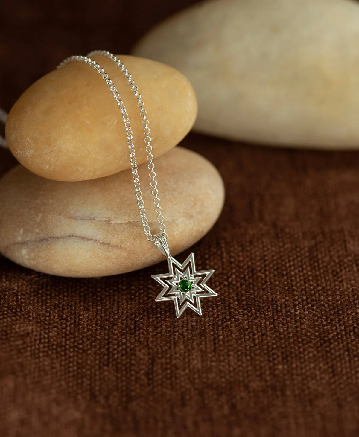 Nora Necklace | 925 Sterling Silver | Chrome Diopside