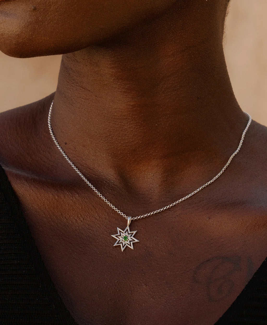 Nora Necklace | 925 Sterling Silver | Chrome Diopside