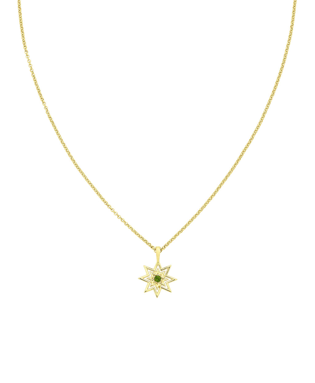 Nora Necklace | 22k Gold Vermeil | Chrome Diopside