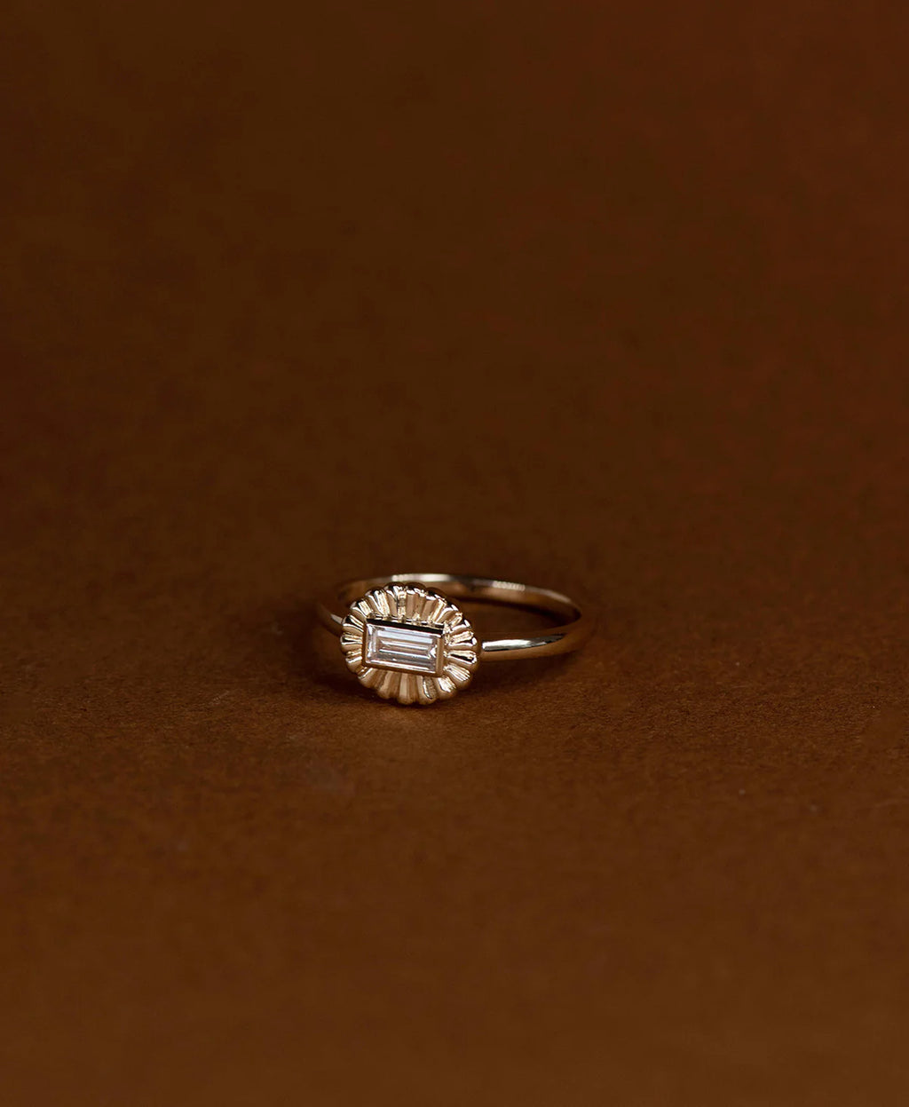 Odette Ring | 22k Gold Plate with Baguette White Topaz