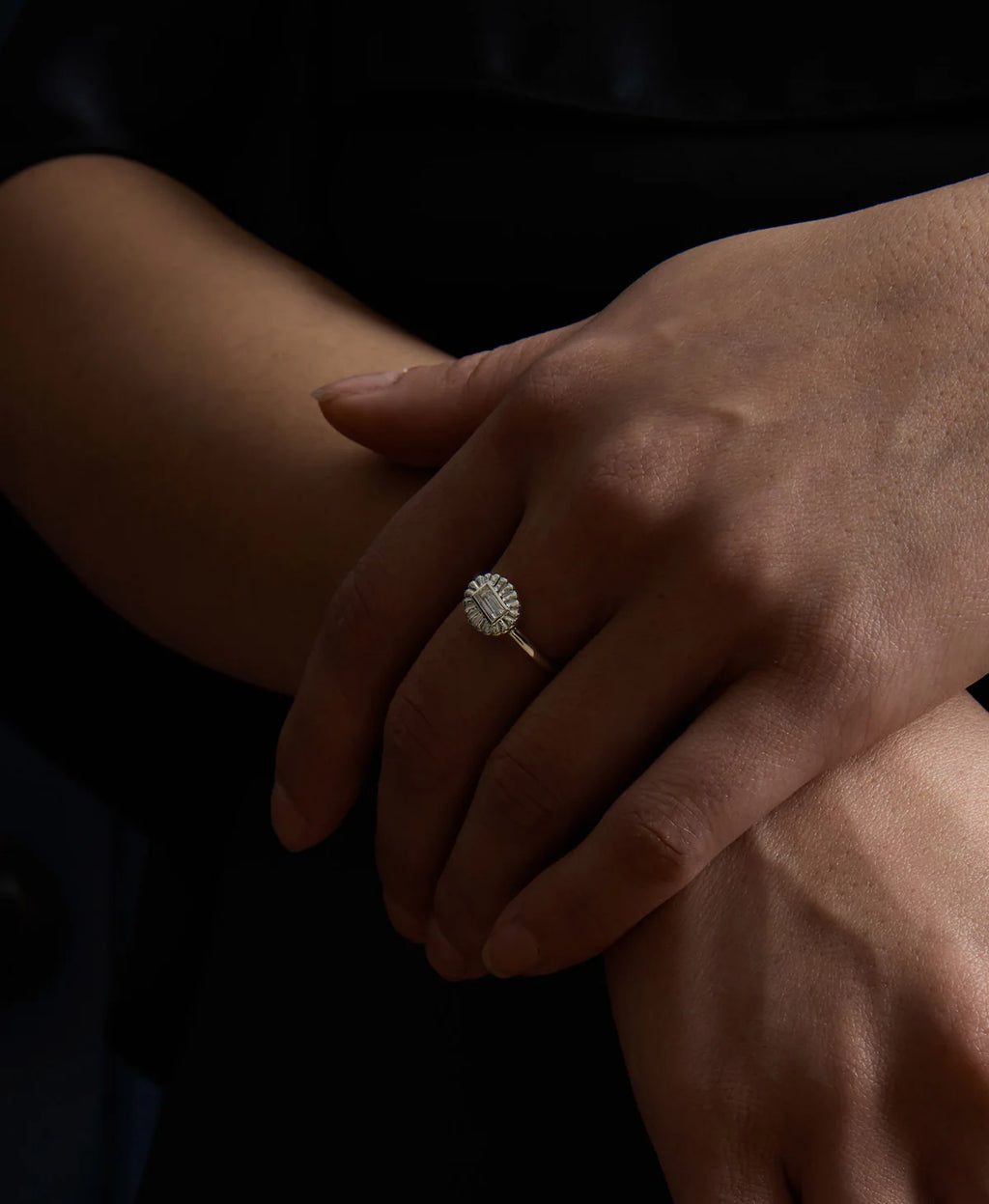 Odette Ring | Sterling Silver with Baguette White Topaz