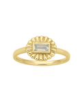 Odette Ring | 22k Gold Plate with Baguette White Topaz