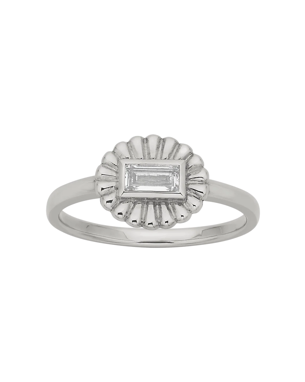 Odette Ring | Sterling Silver with Baguette White Topaz