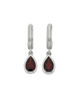 Ophelia Hoops | Sterling Silver with Pear Garnet