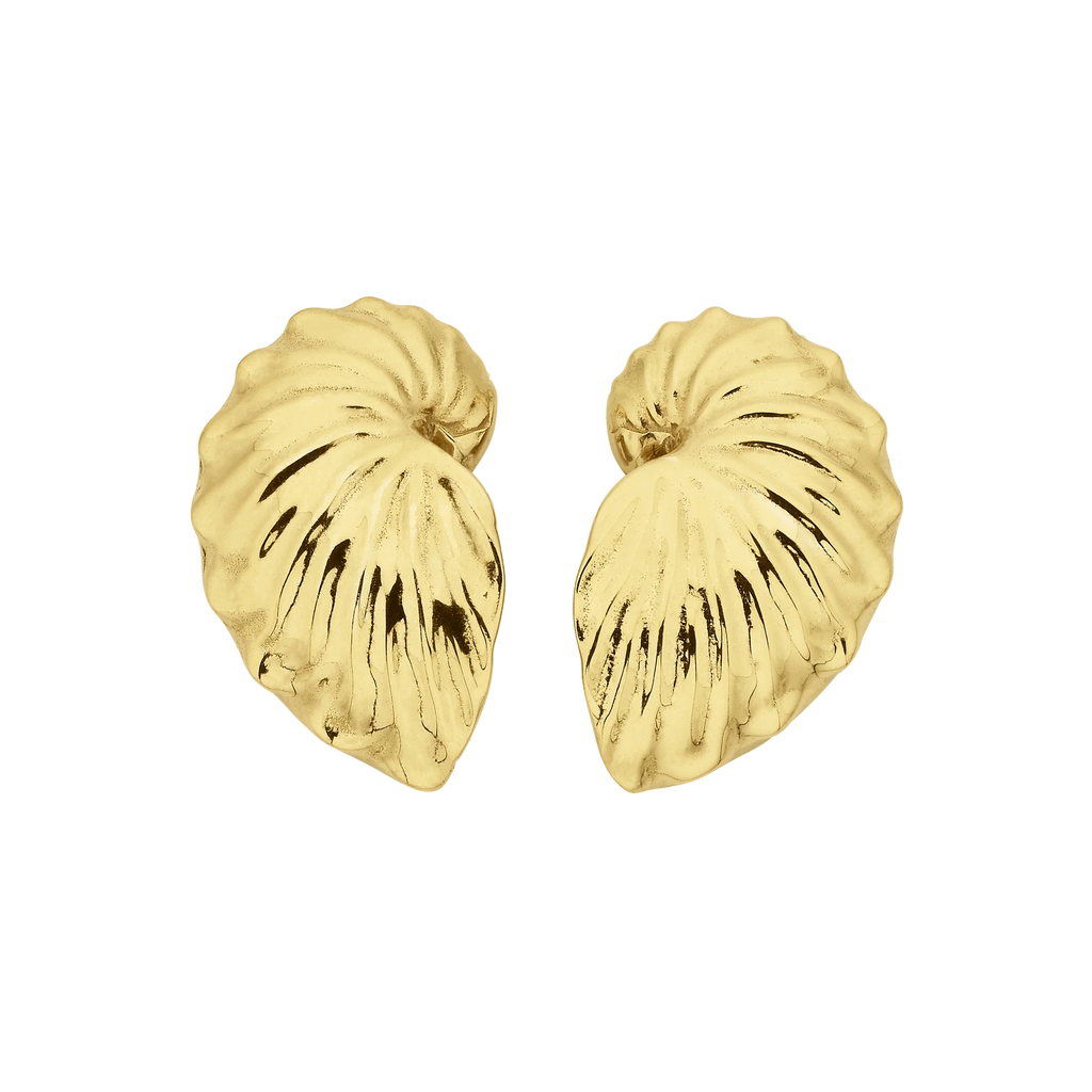 Paper Nautilus Earrings | 22k Gold Vermeil
