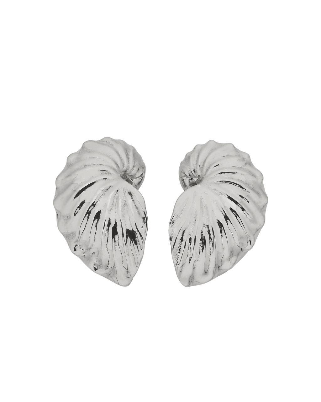 Paper Nautilus Earrings | Sterling Silver