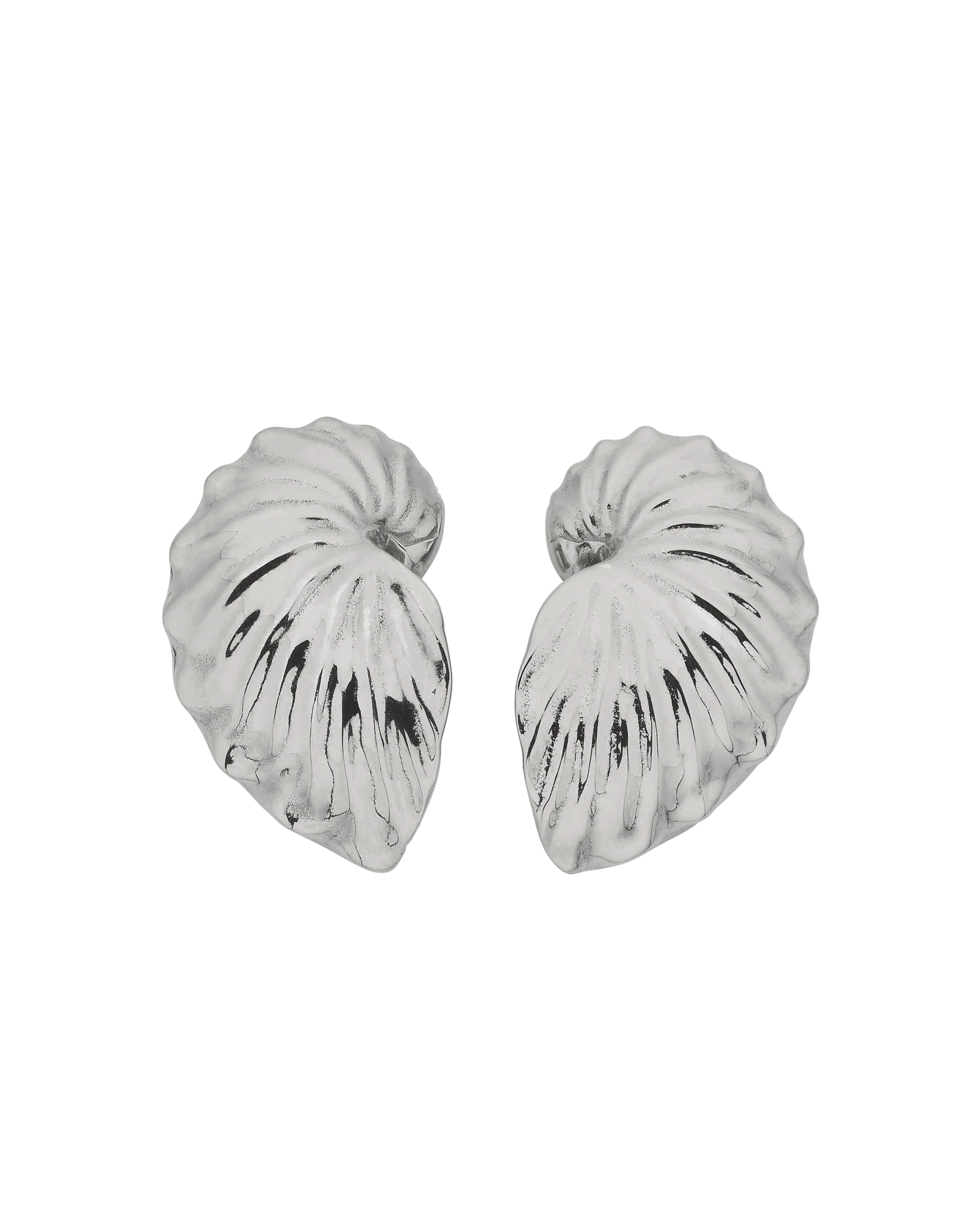 Paper Nautilus Earrings | Sterling Silver