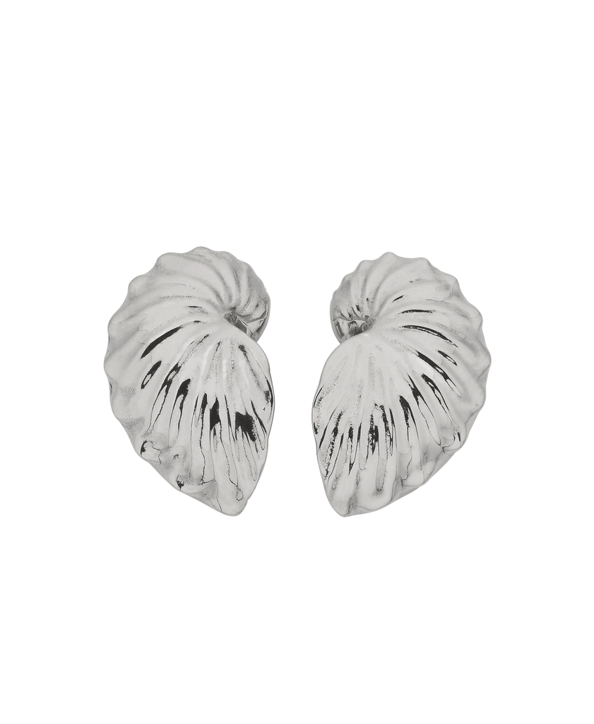 Paper Nautilus Earrings | Sterling Silver