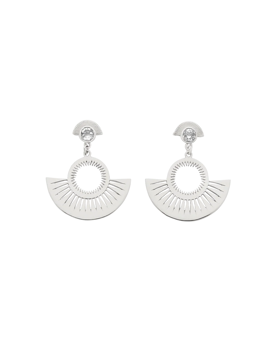Pocket Full Of Sunshine Earrings | Sterling Silver & Aquamarine