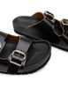 Buckle Sandal | Black & Tan