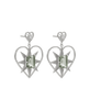 Shining Heart Earrings | Sterling Silver | White Zircon & Green Amethyst