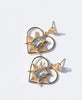 Shining Heart Earrings | 22k Gold Plate | White Zircon & Green Amethyst