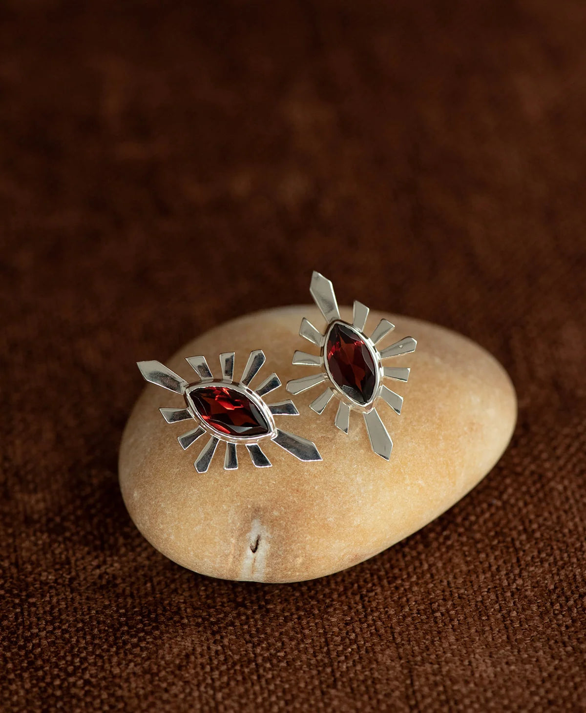 Sister Stud | 925 Sterling Silver | Rhodolite Garnet