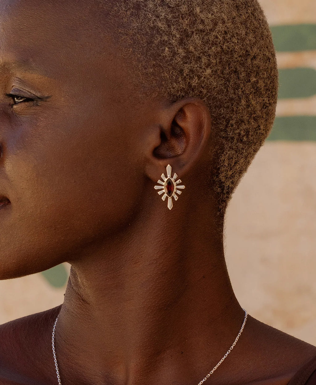 Sister Stud | 925 Sterling Silver | Rhodolite Garnet