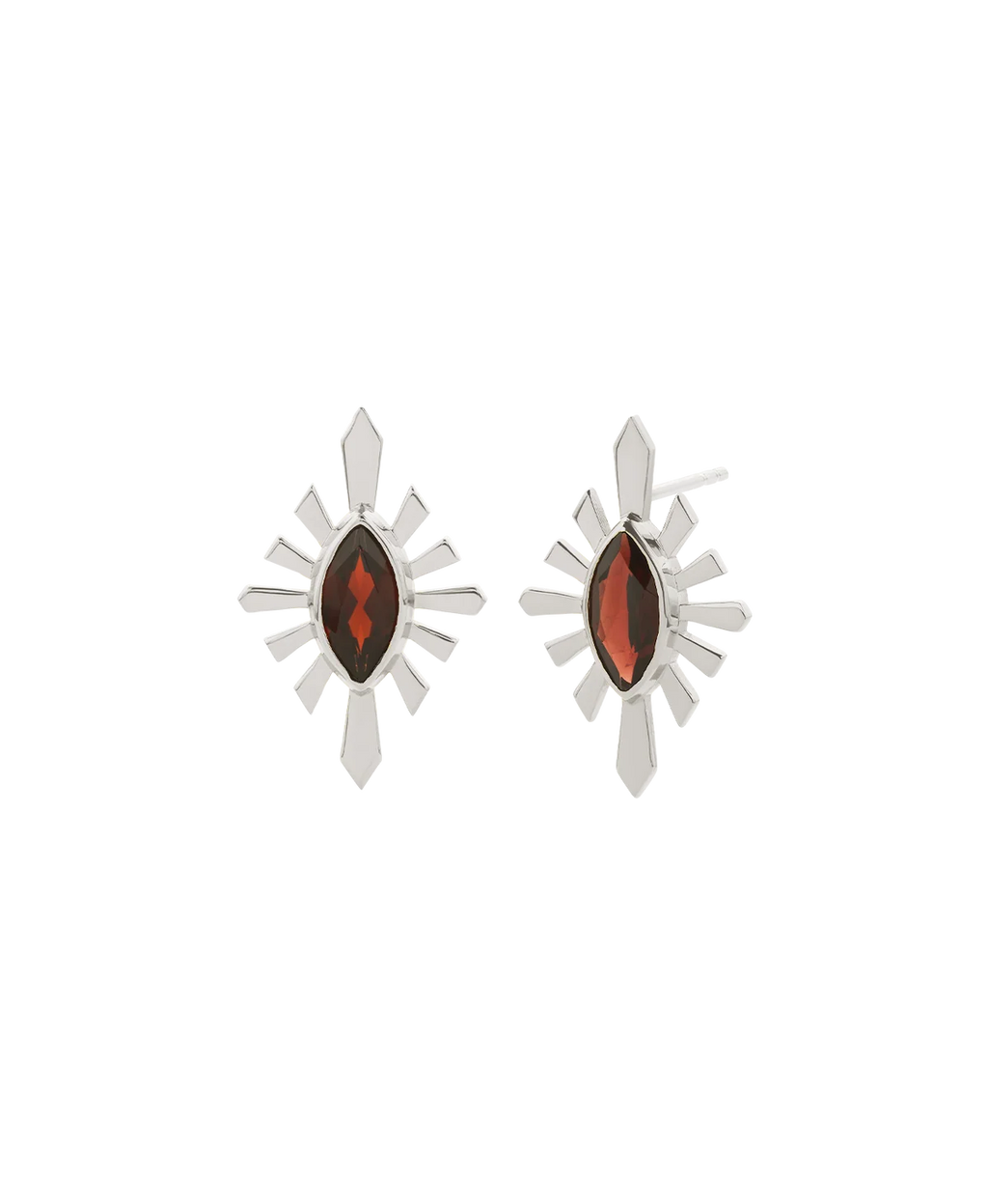 Sister Stud | 925 Sterling Silver | Rhodolite Garnet