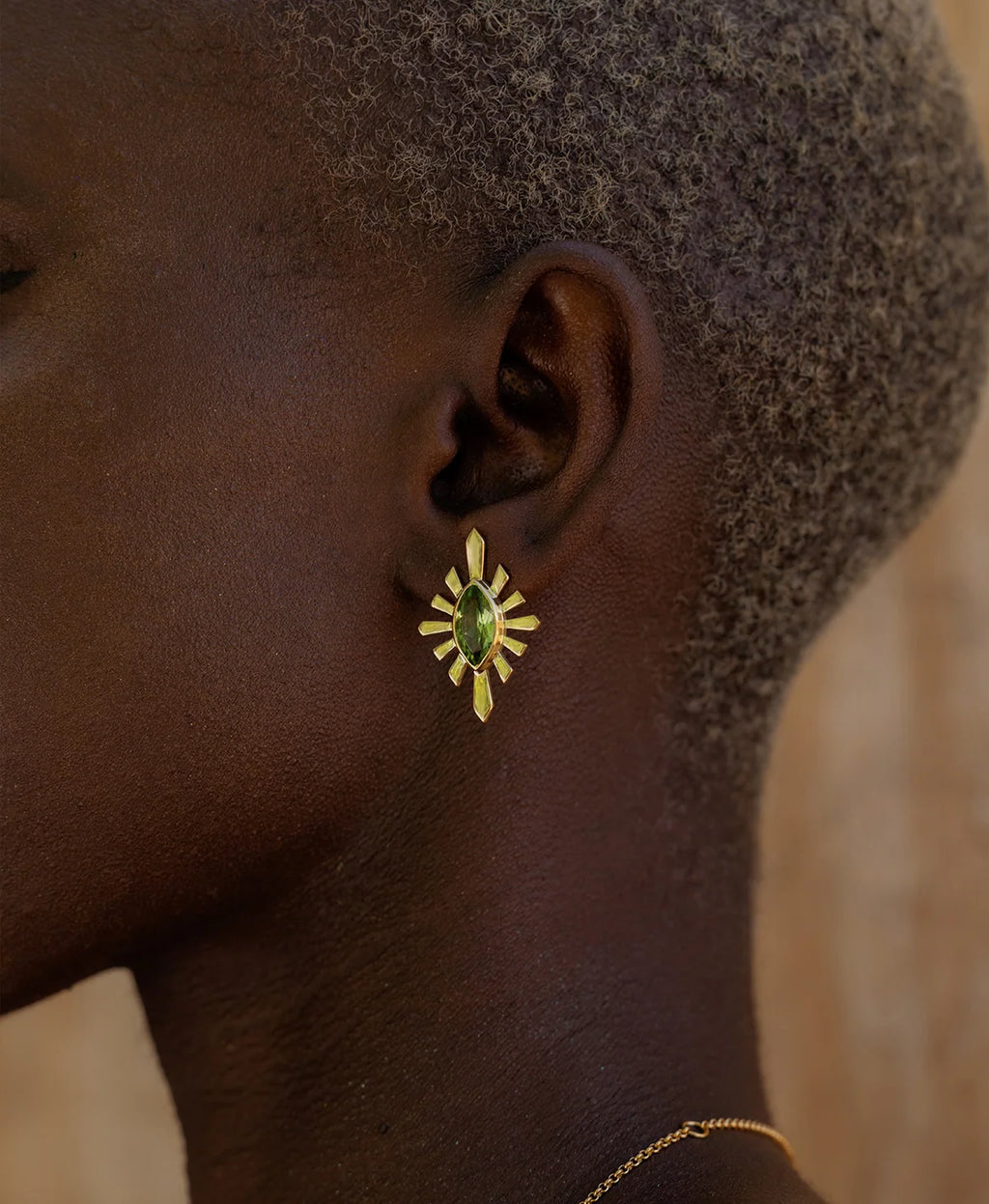Sister Stud | 22k Gold Vermeil | Peridot