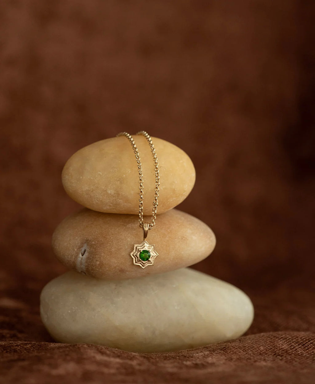 Sitara Necklace | 22k Gold Vermeil | Chrome Diopside