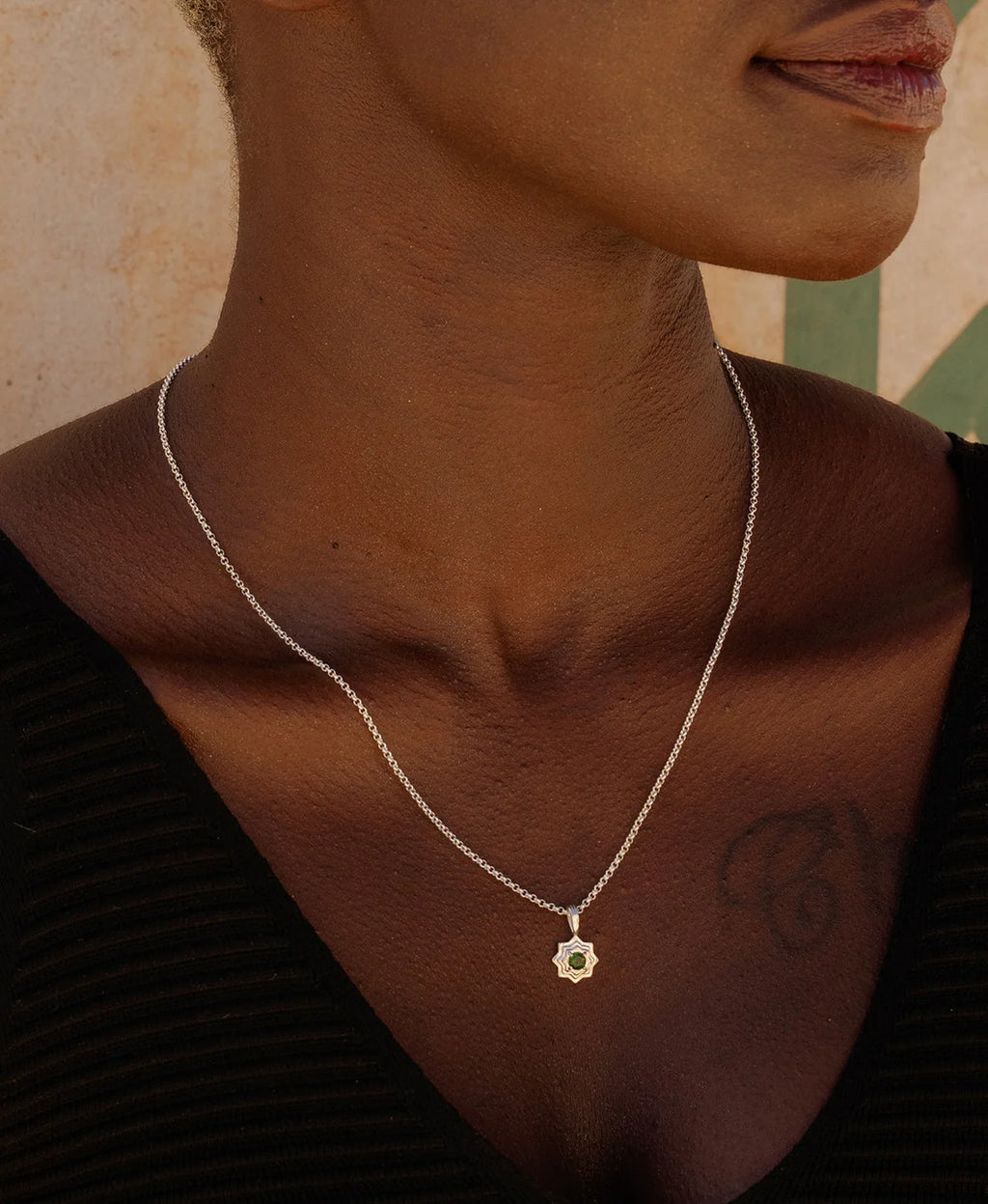 Sitara Necklace | 925 Sterling Silver | Chrome Diopside