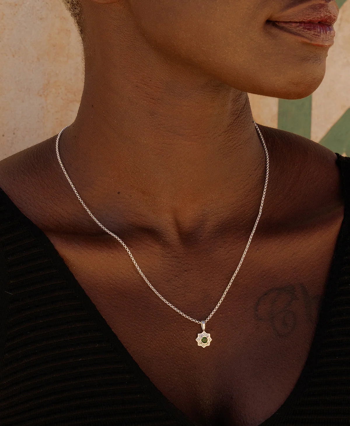 Sitara Necklace | 925 Sterling Silver | Chrome Diopside