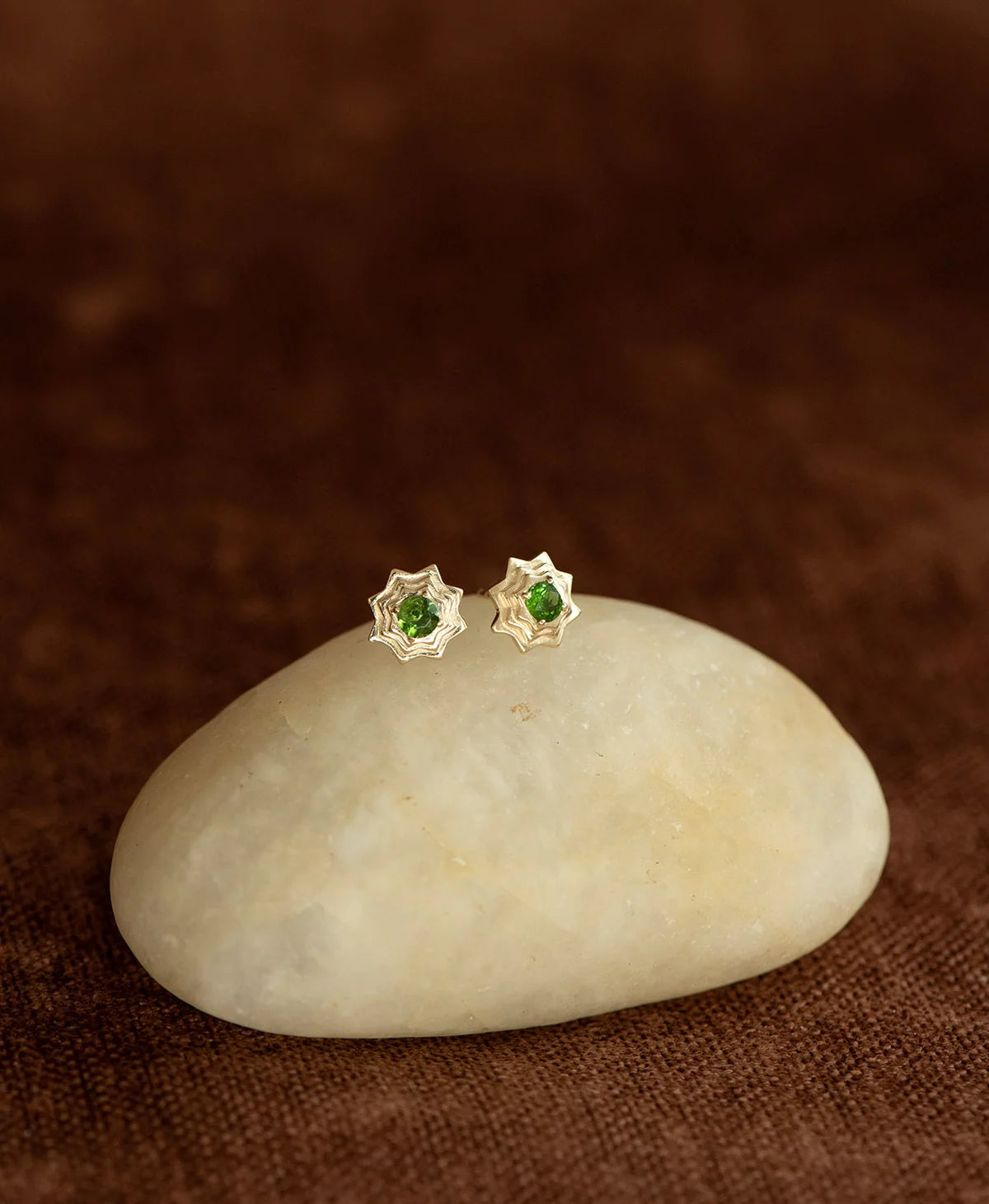Sitara Stud | 22k Gold Vermeil | Chrome Diopside