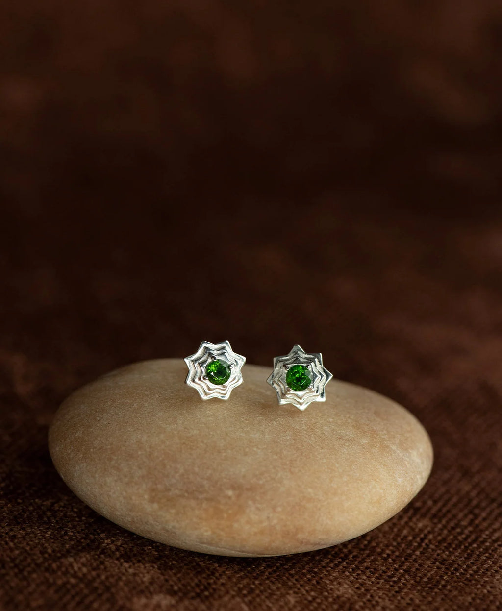 Sitara Stud | 925 Sterling Silver | Chrome Diopside