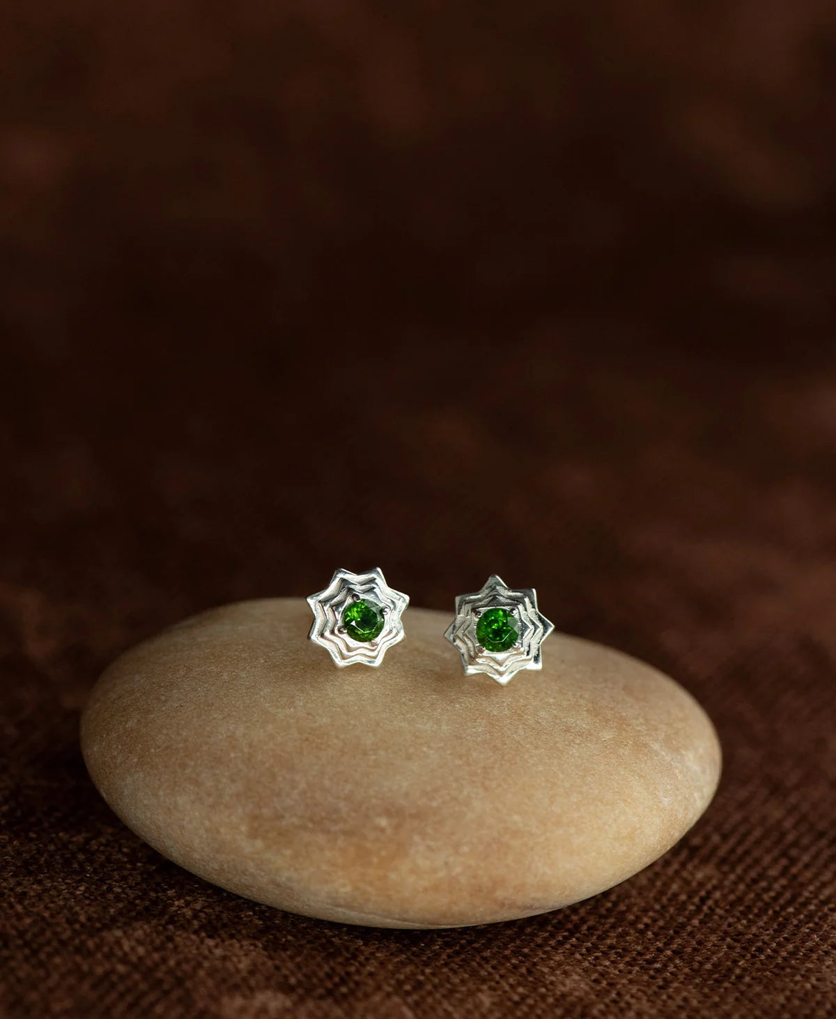 Sitara Stud | 925 Sterling Silver | Chrome Diopside