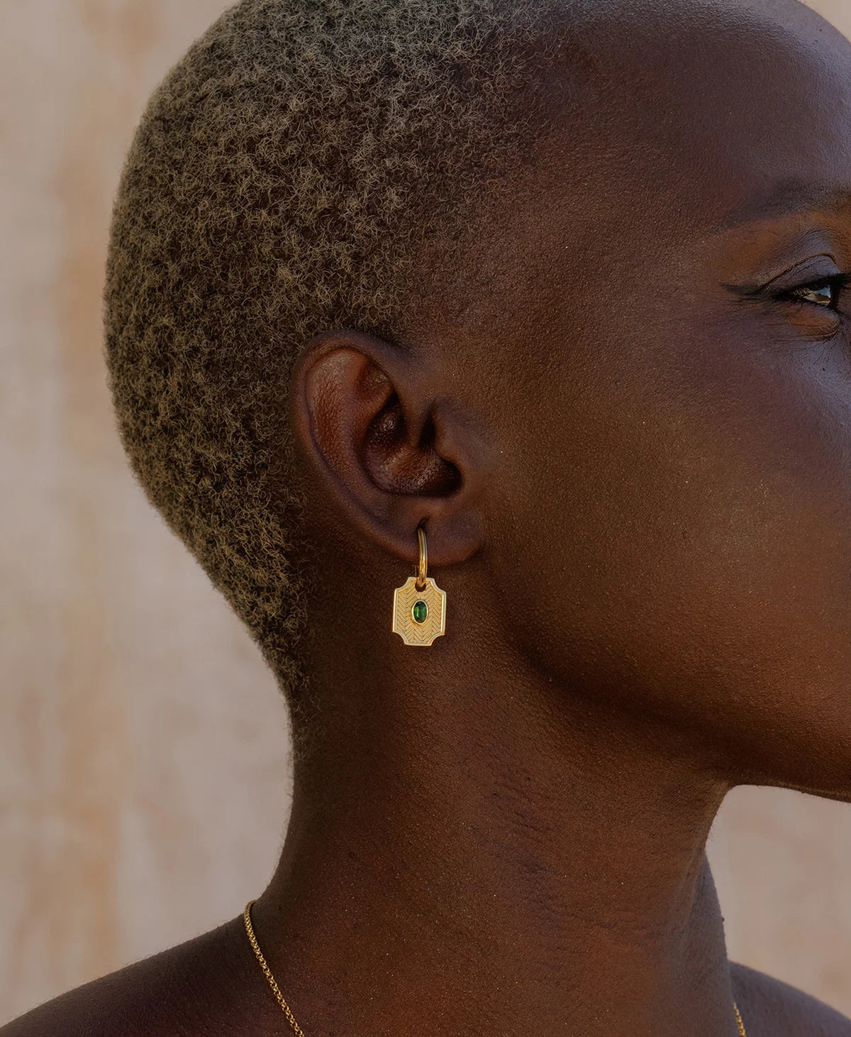 Soul Sister Hoop | 22k Gold Vermeil | Chrome Diopside