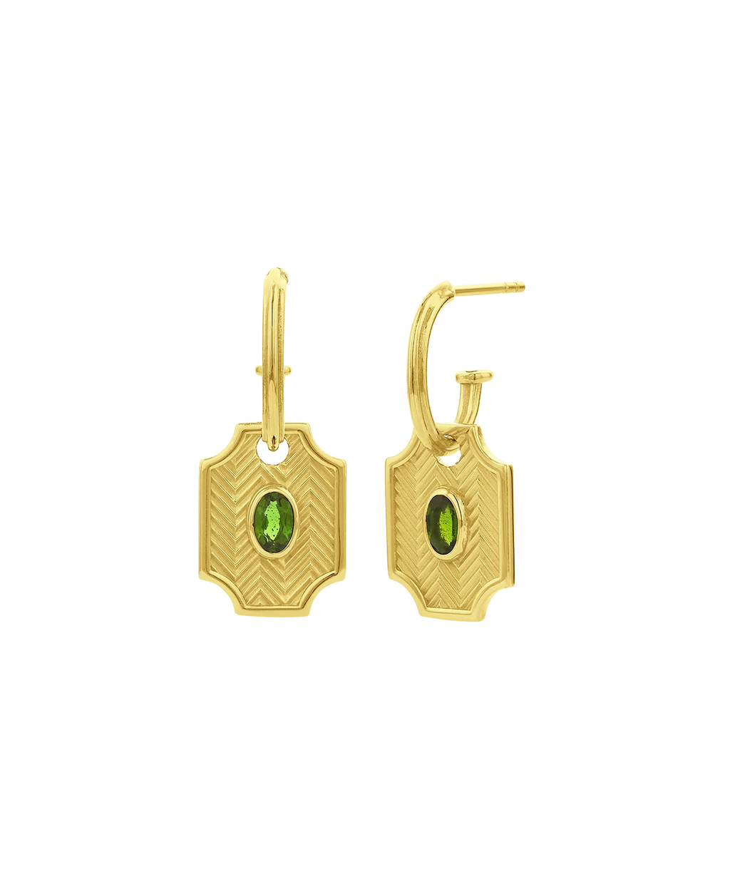Soul Sister Hoop | 22k Gold Vermeil | Chrome Diopside