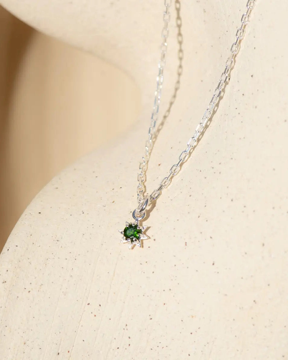 Stella Necklace | Sterling Silver | Chrome Diopside