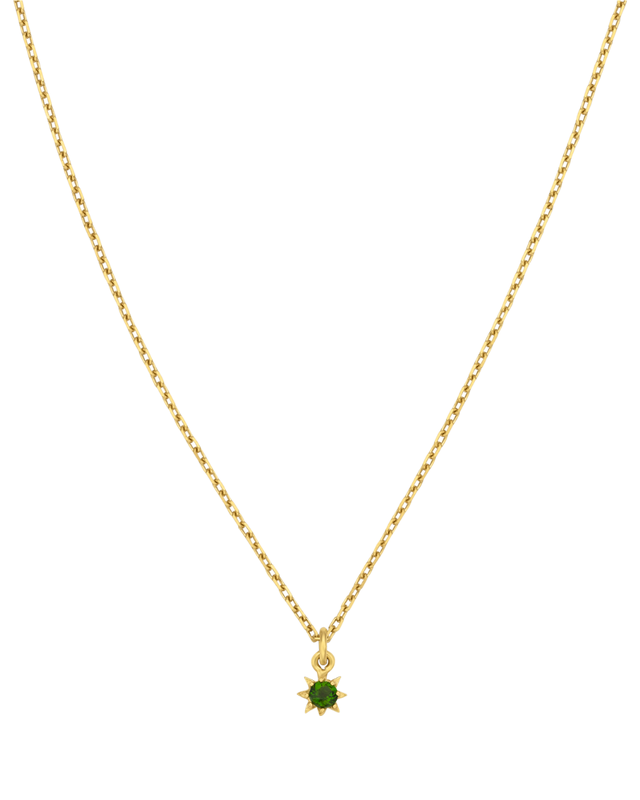 Stella Necklace | 22k Gold Plate | Chrome Diopside