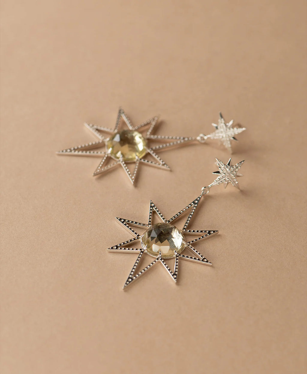 Sunburst Earrings | Sterling Silver & Lemon Quartz