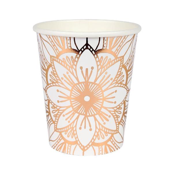 Rose Gold Mandala Paper Cups