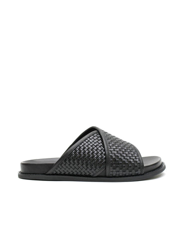 Woven Crossover Slide | Black