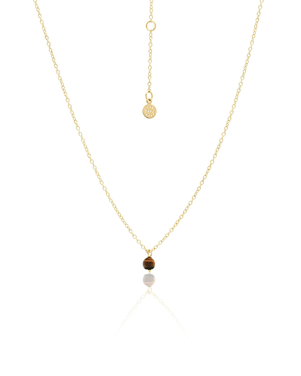 Superfine Mini Tigers Eye Necklace | Gold