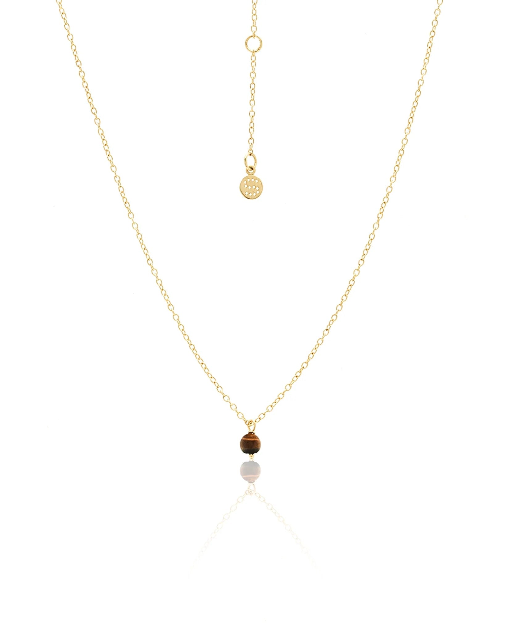 Superfine Mini Tigers Eye Necklace | Gold
