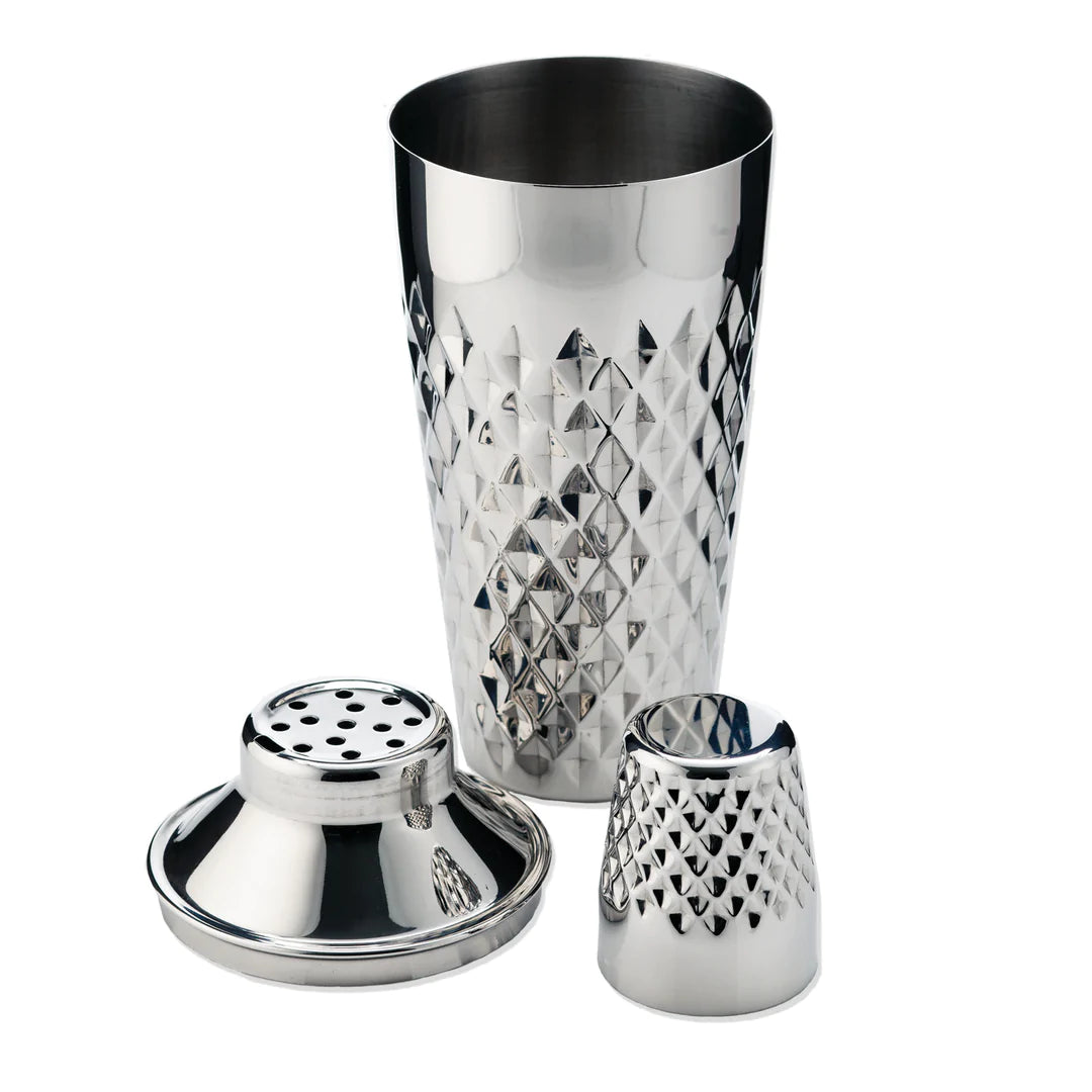Faceted Stainless Steel Cocktail Shaker