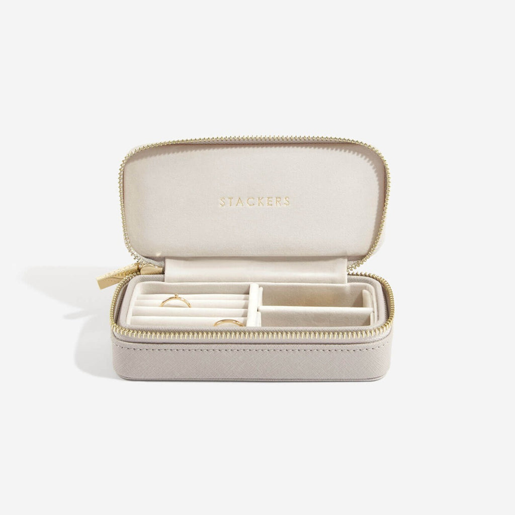 Small Zipped Jewellery Box | Taupe